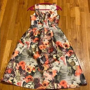 Abstract Detailed midi dress